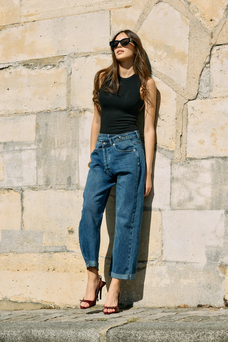 Jean Loose Fermeture Asymétrique