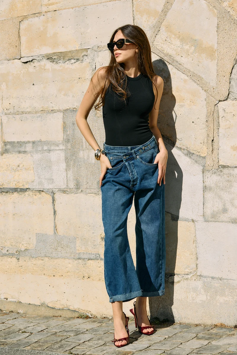 Jean Loose Fermeture Asymétrique