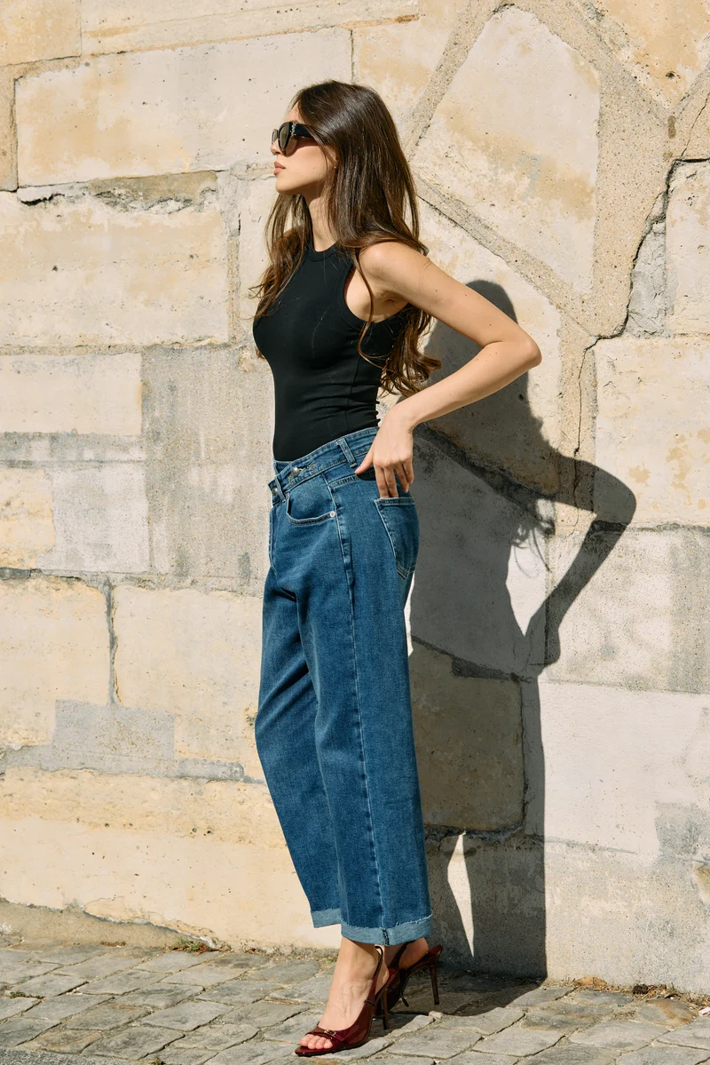 Jean Loose Fermeture Asymétrique