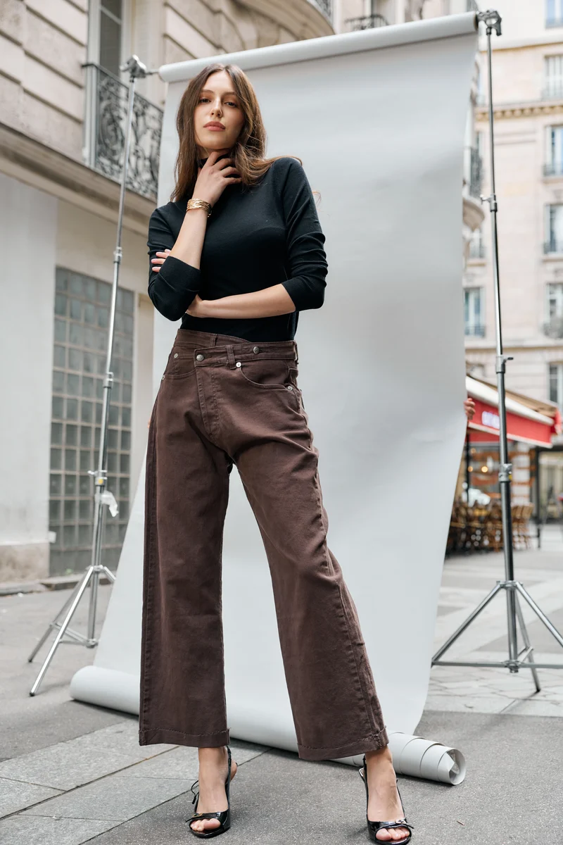 Jean Loose Fermeture Asymétrique