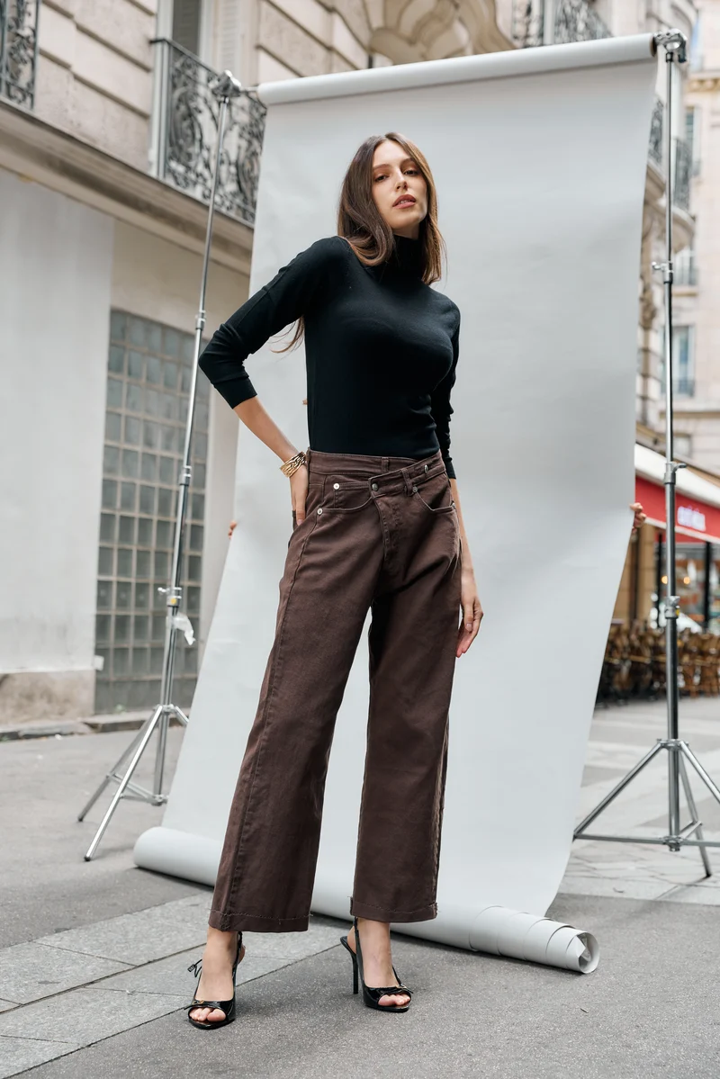 Jean Loose Fermeture Asymétrique