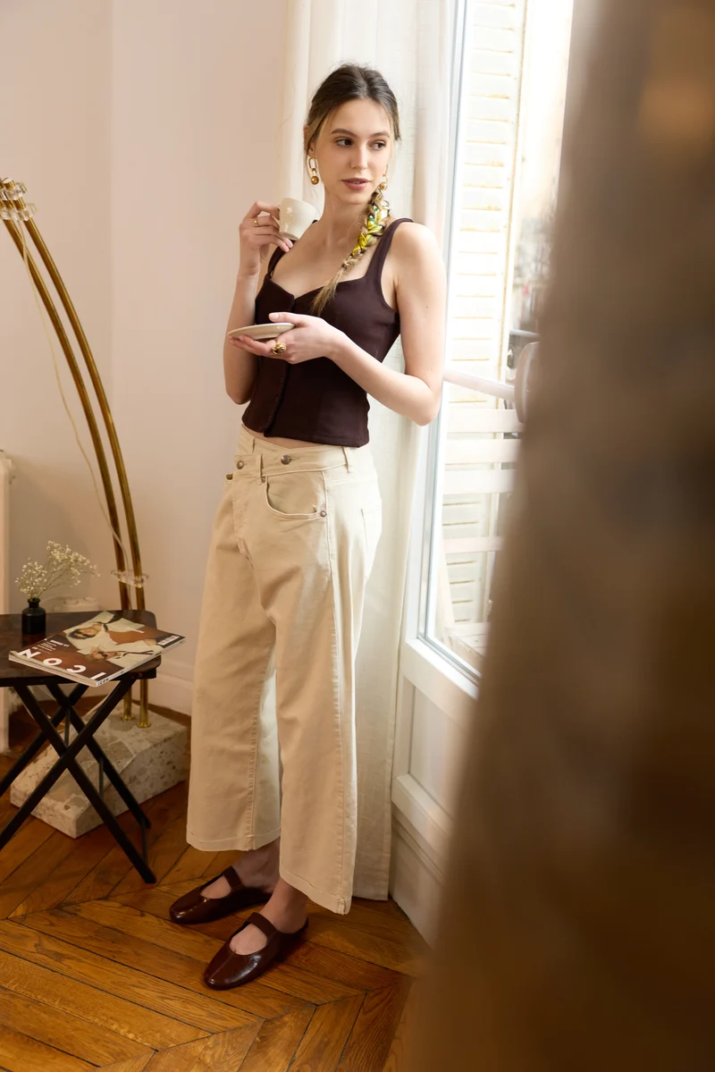 Jean Loose Fermeture Asymétrique