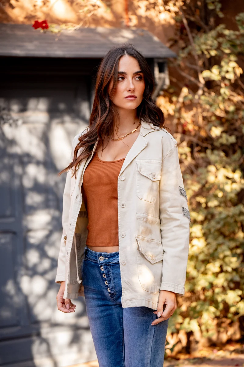 Veste Saharienne Étoile Strass