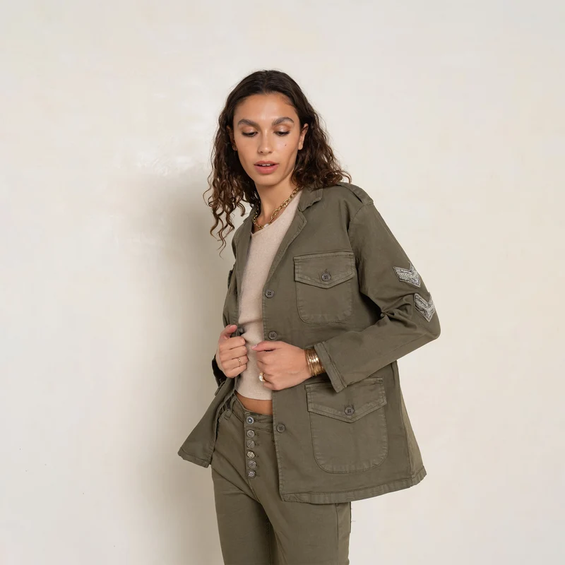 Veste Saharienne Étoile Strass