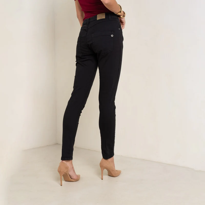 Pantalon Boyfriend à Boutons Fantaisies Argentés