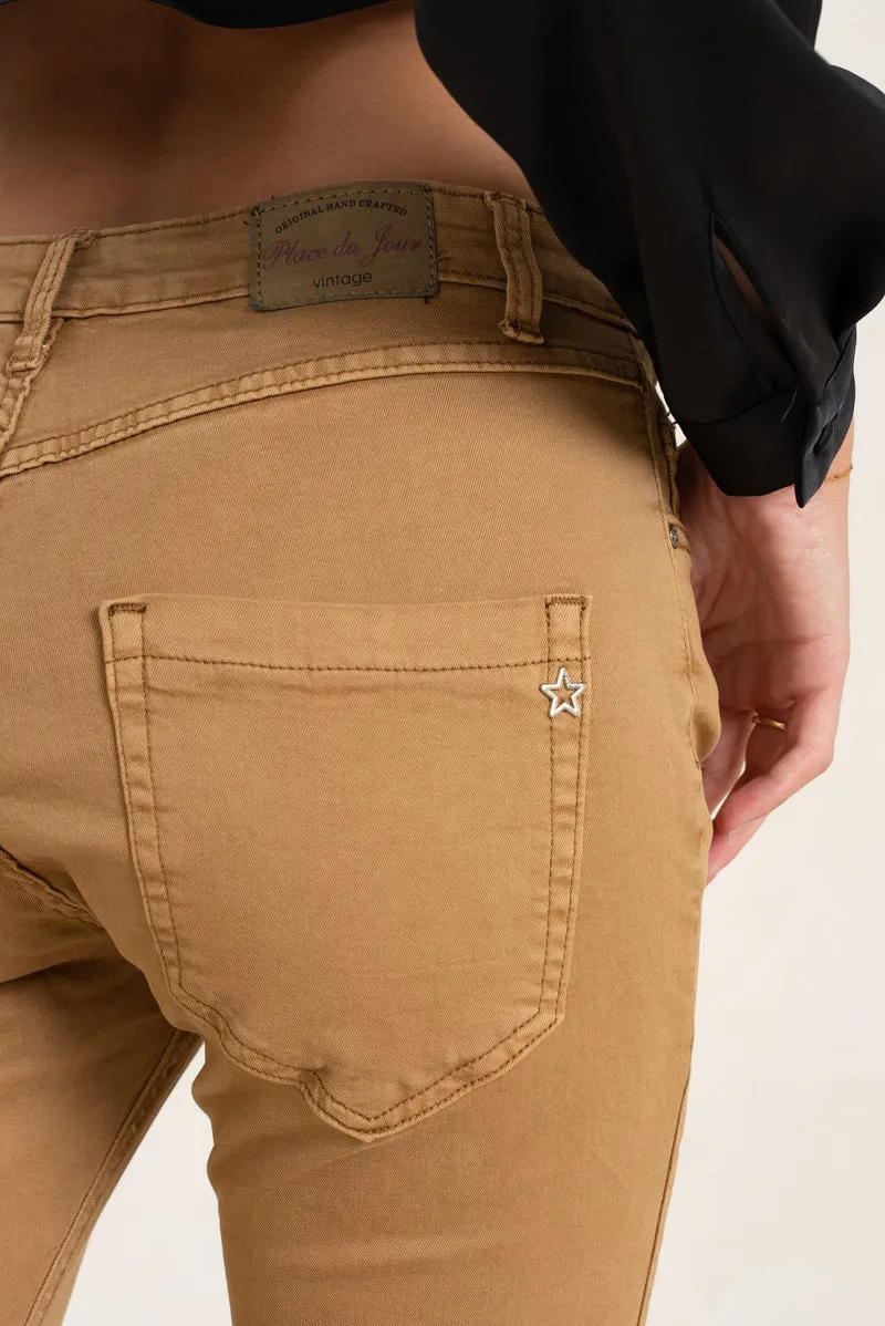 Pantalon Boyfriend à Boutons Fantaisies Argentés