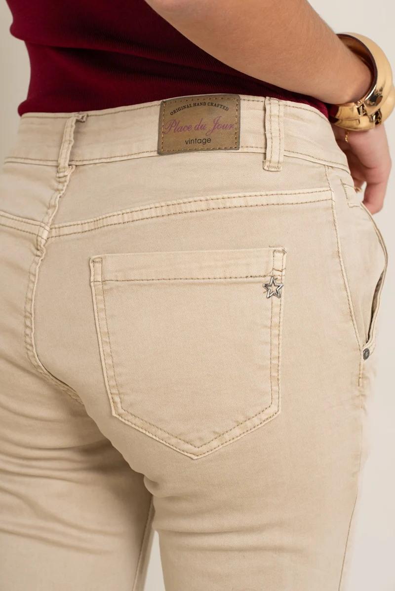 Pantalon Boyfriend Revers Dorés