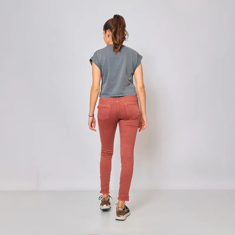 Pantalon Boyfriend Revers Dorés