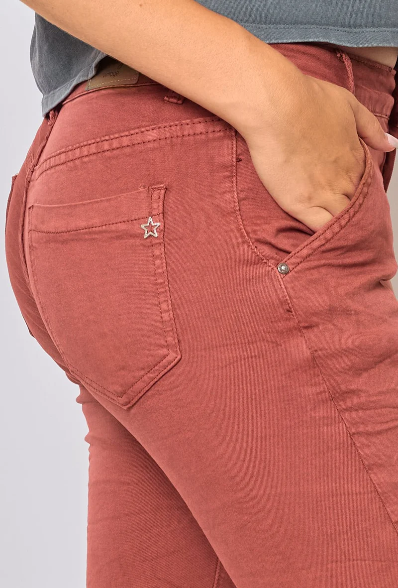 Pantalon Boyfriend Revers Dorés