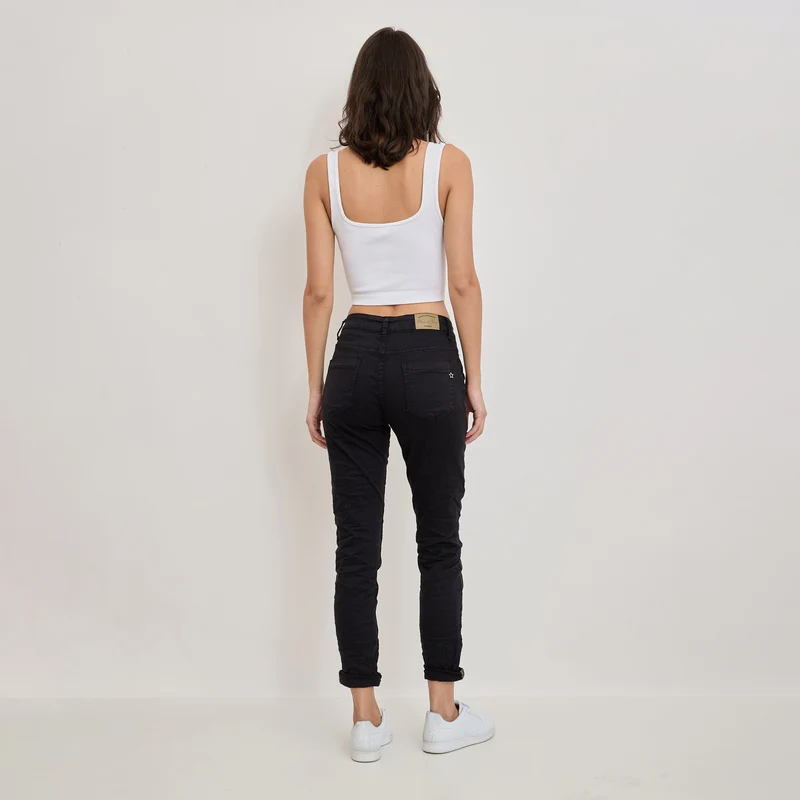 Pantalon Boyfriend Revers Dorés