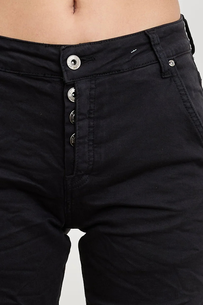 Pantalon Boyfriend Revers Dorés