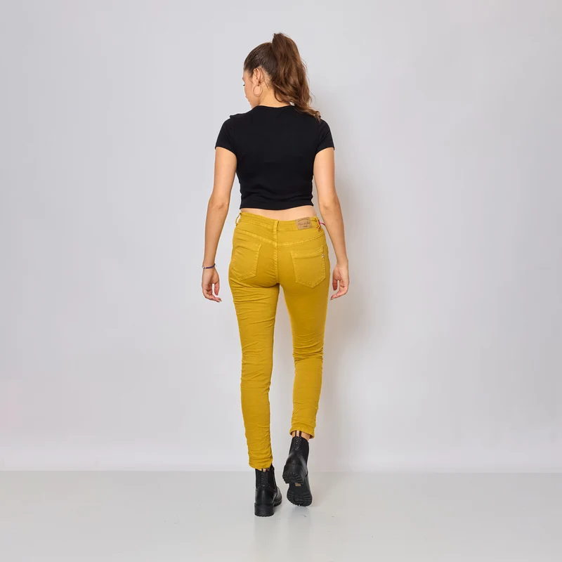 Pantalon Boyfriend Revers Dorés