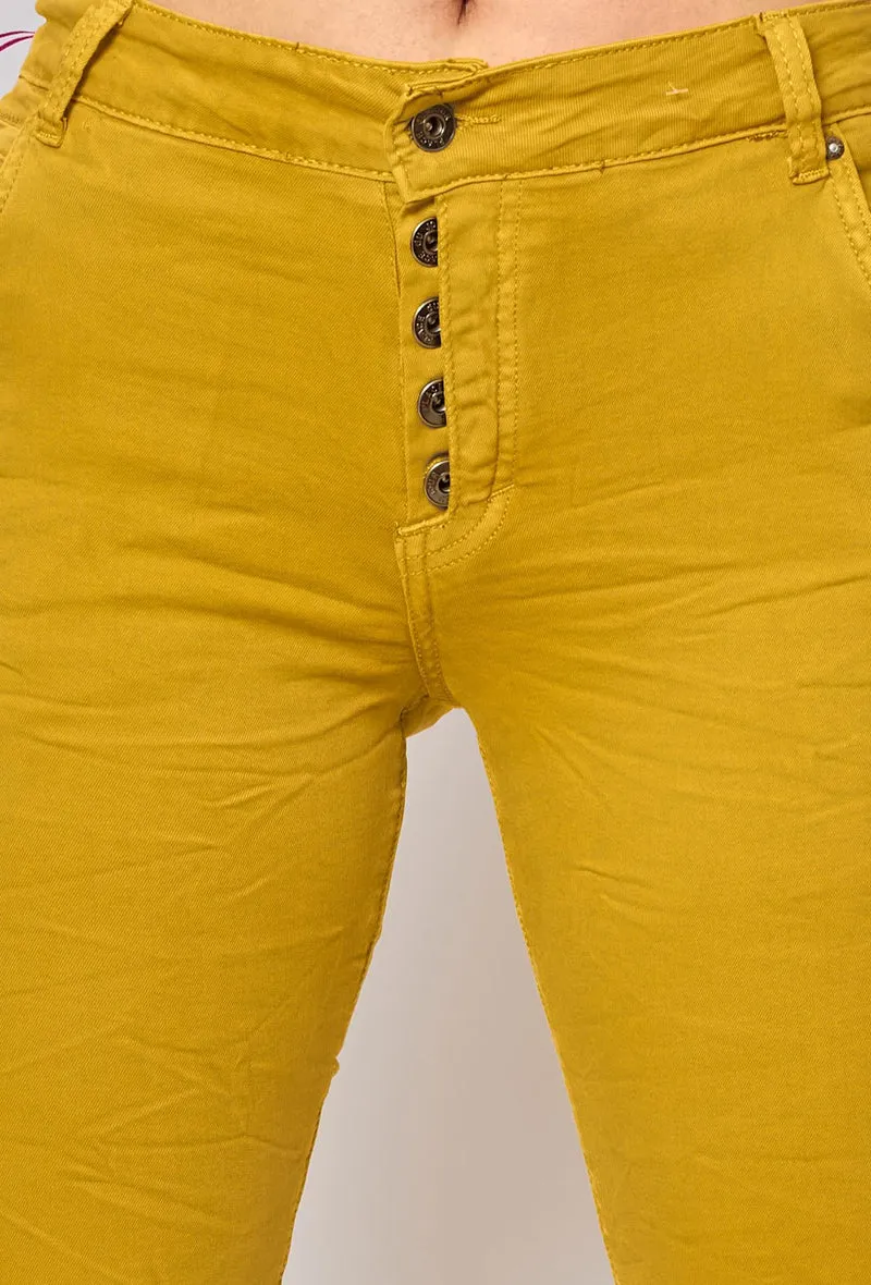 Pantalon Boyfriend Revers Dorés