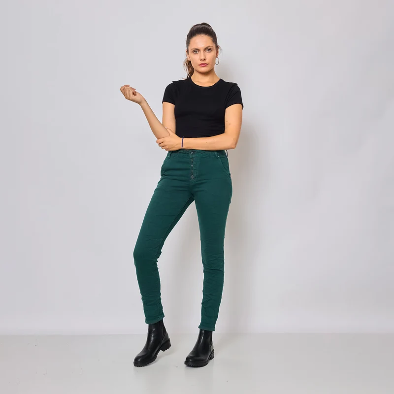Pantalon Boyfriend Revers Dorés