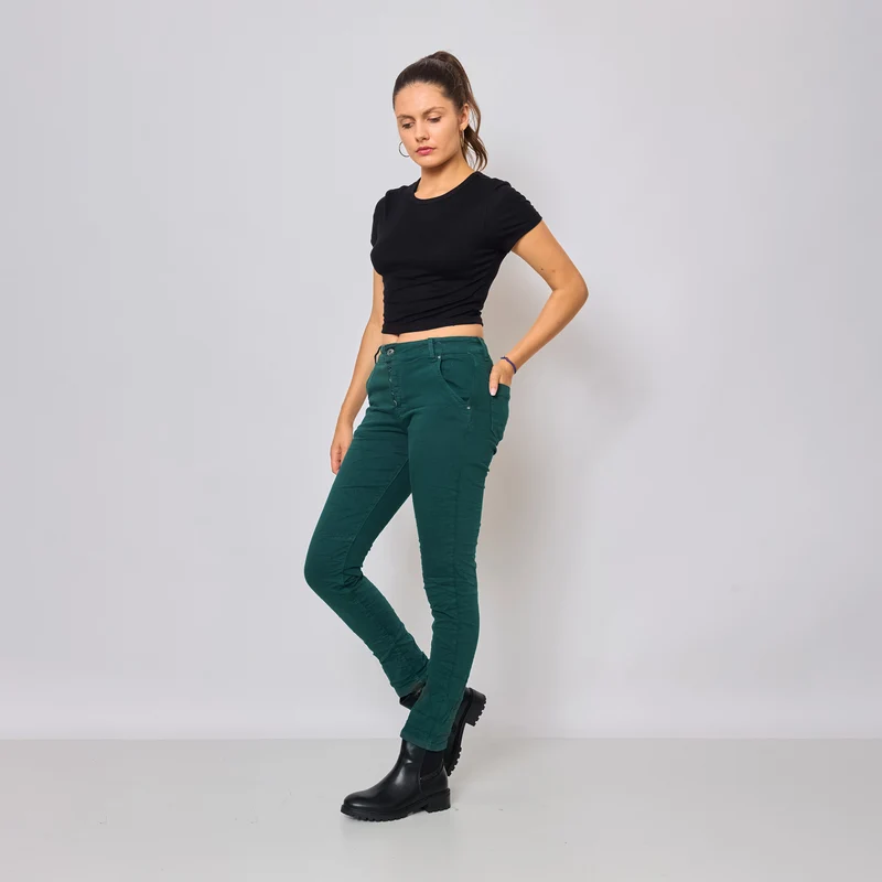 Pantalon Boyfriend Revers Dorés