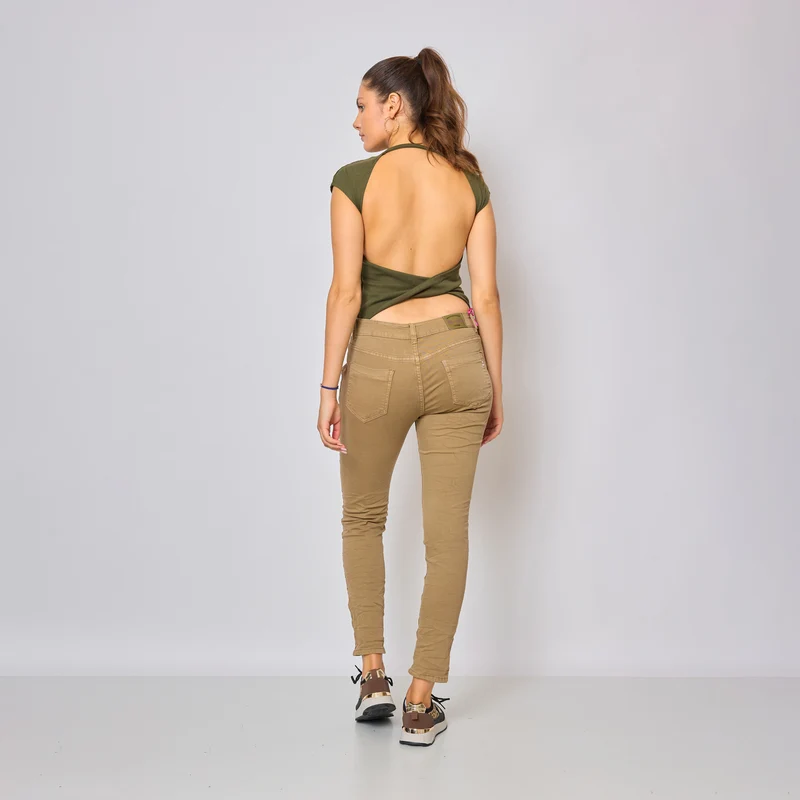 Pantalon Boyfriend Revers Dorés