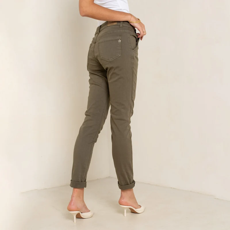 Pantalon Boyfriend Revers Dorés