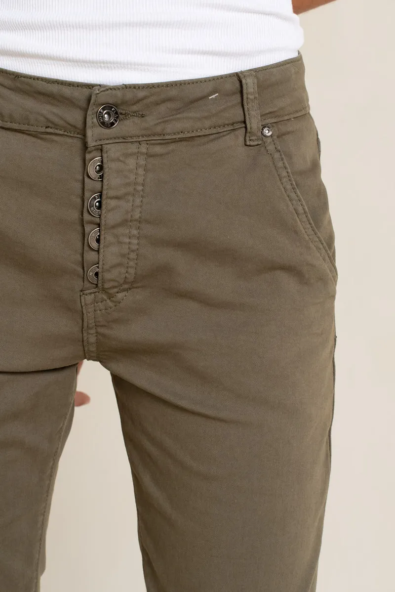 Pantalon Boyfriend Revers Dorés