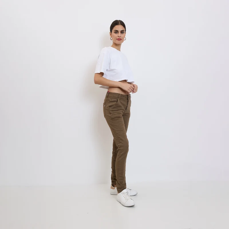 Pantalon Boyfriend Revers Dorés