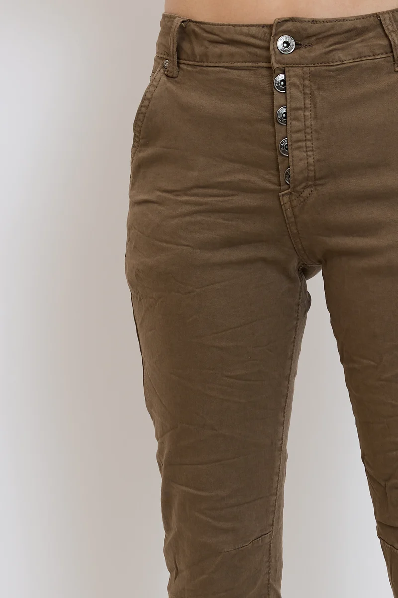 Pantalon Boyfriend Revers Dorés