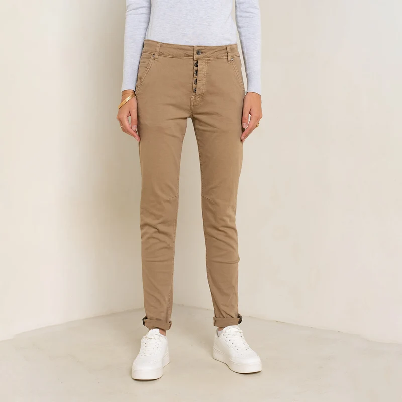 Pantalon Boyfriend Revers Dorés