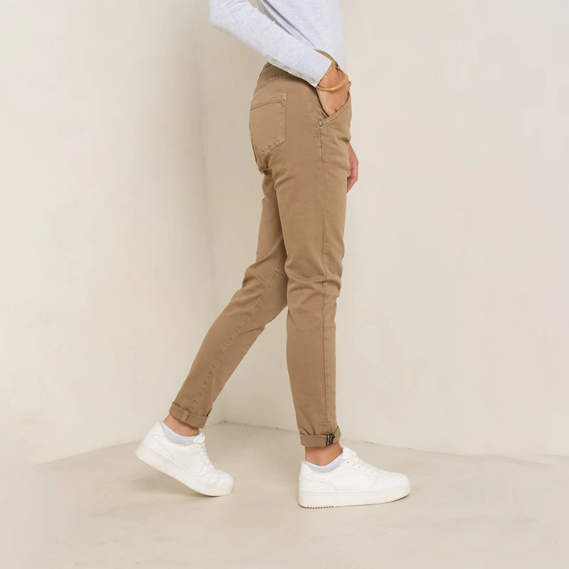 Pantalon Boyfriend Revers Dorés