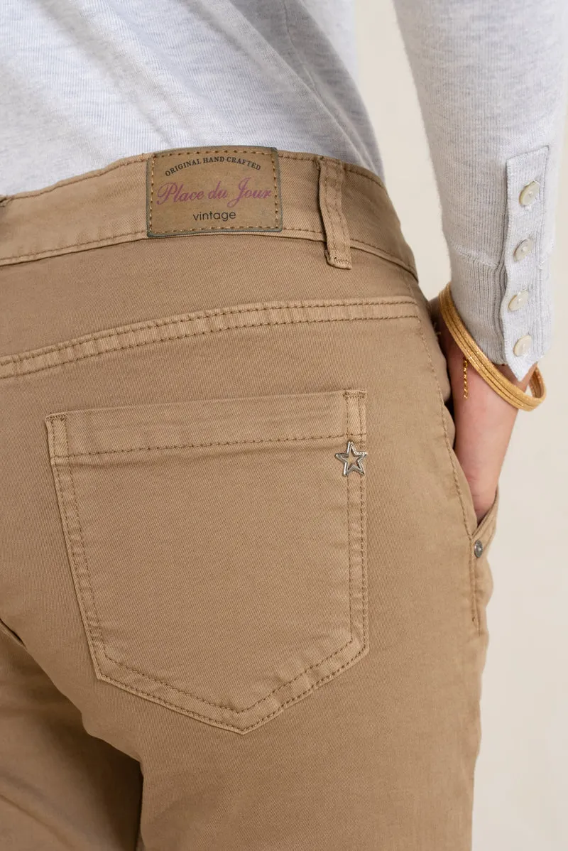 Pantalon Boyfriend Revers Dorés
