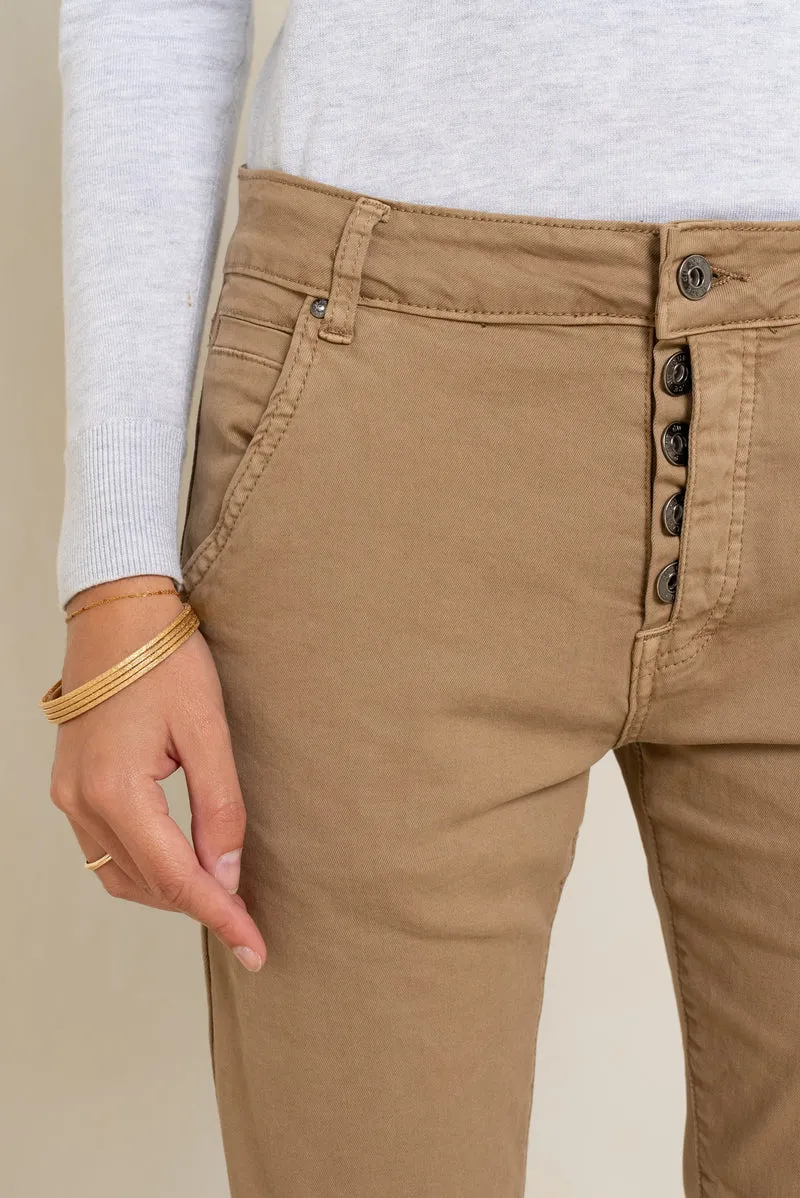 Pantalon Boyfriend Revers Dorés