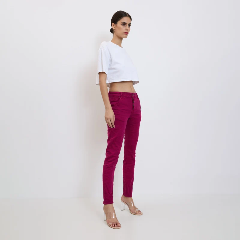 Pantalon Boyfriend Revers Dorés