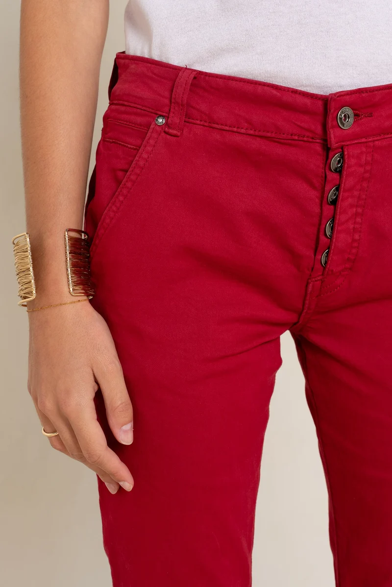 Pantalon Boyfriend Revers Dorés