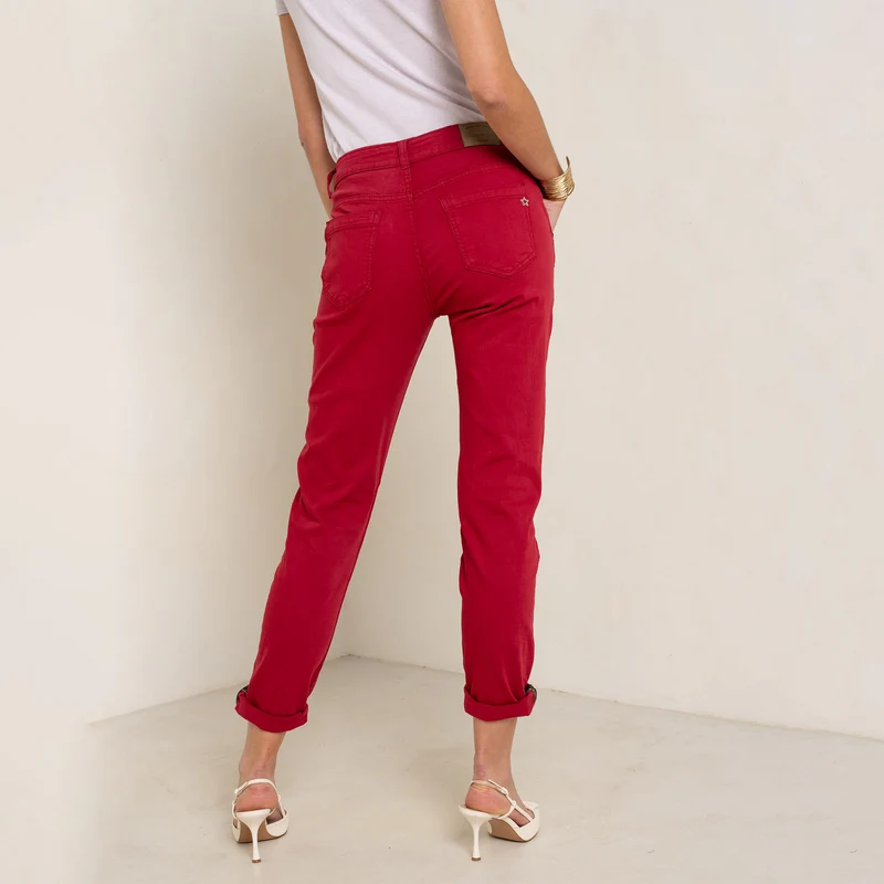 Pantalon Boyfriend Revers Dorés