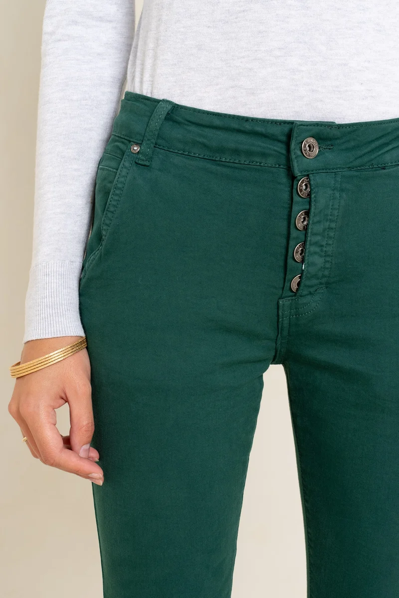 Pantalon Boyfriend Revers Dorés