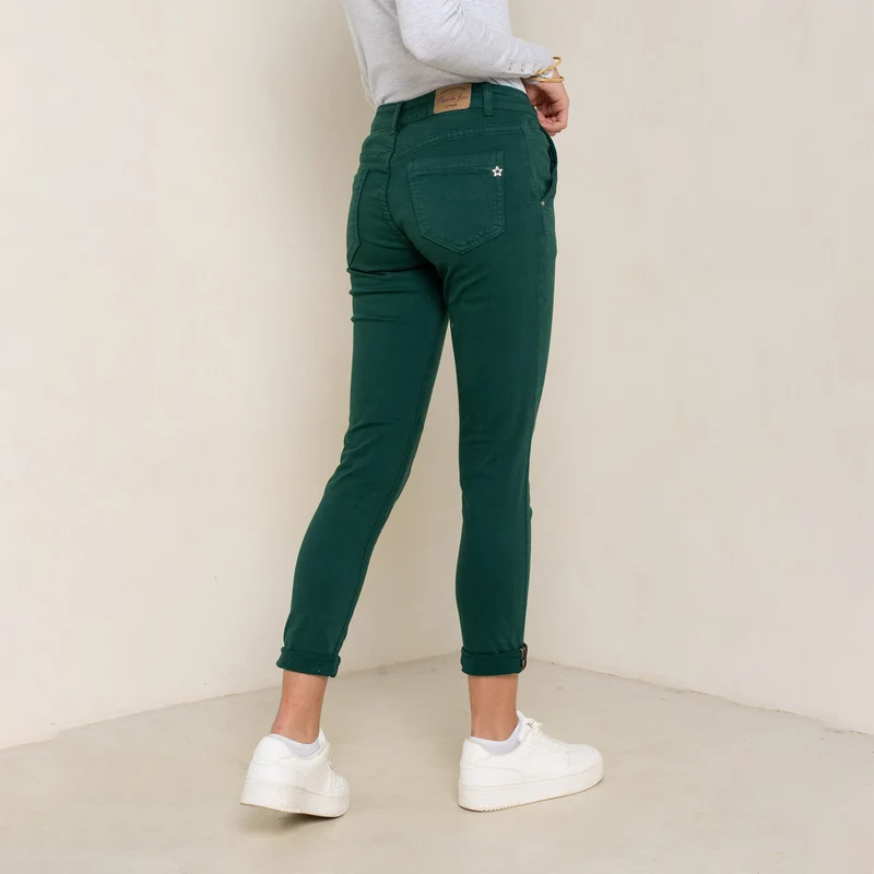 Pantalon Boyfriend Revers Dorés