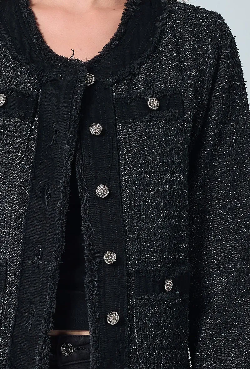 Veste Tweed Manches Longues