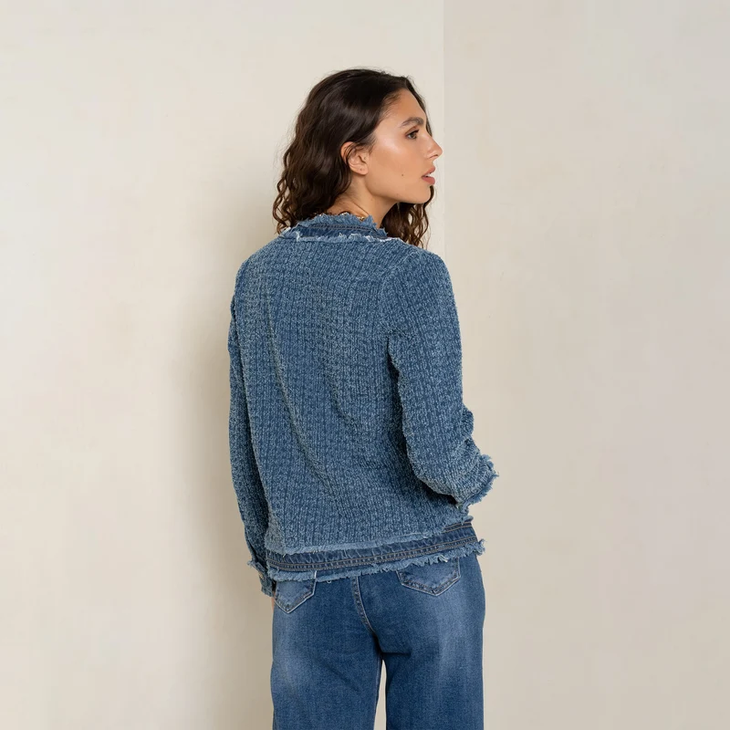 Veste Tweed Manches Longues