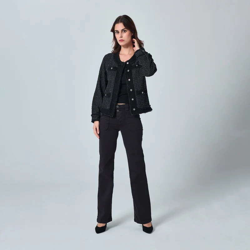 Veste Tweed Manches Longues