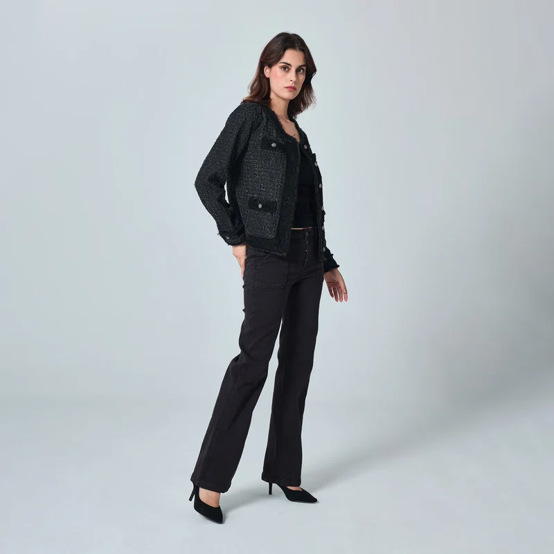 Veste Tweed Manches Longues