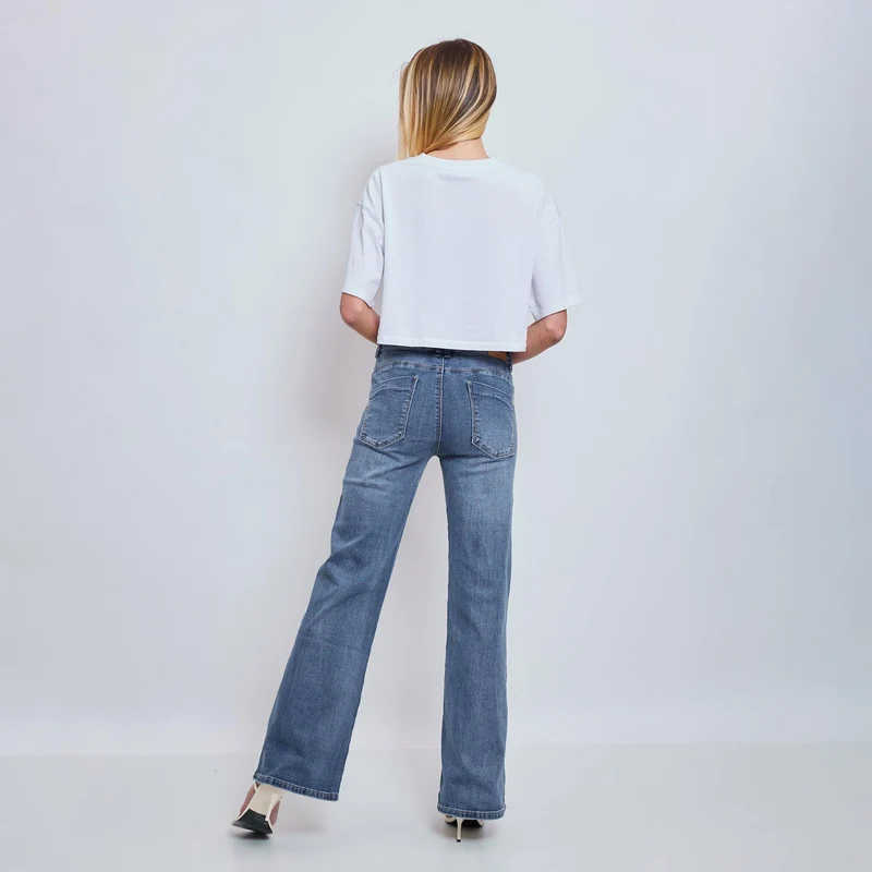 Jean Droit Taille Haute Zip