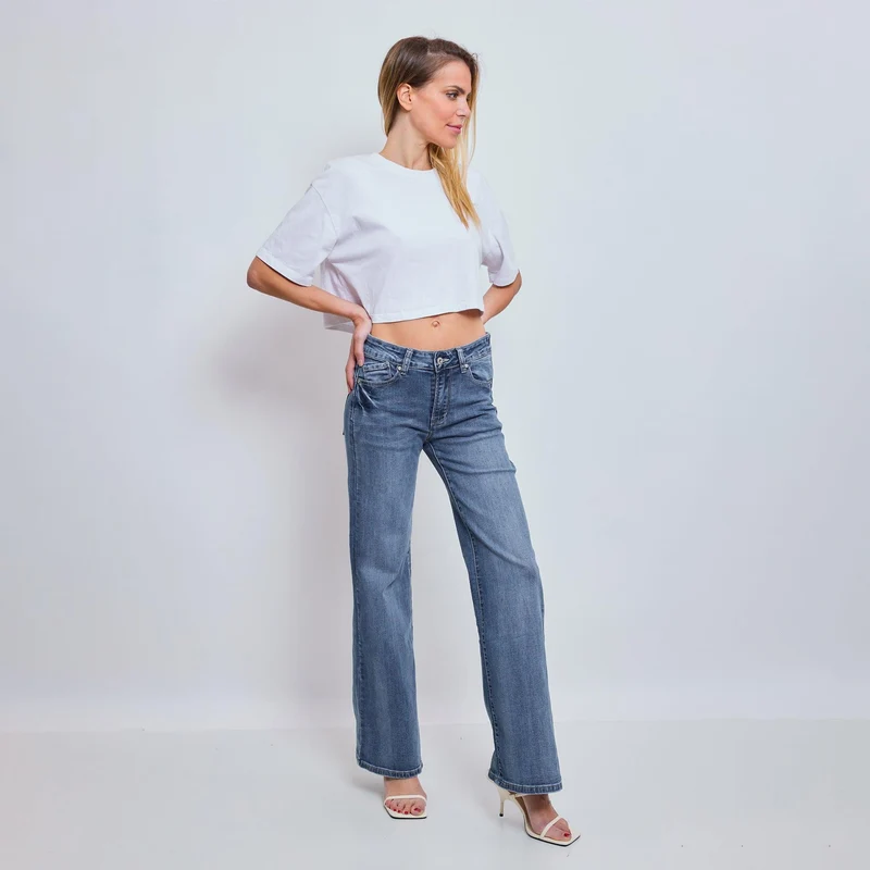 Jean Droit Taille Haute Zip