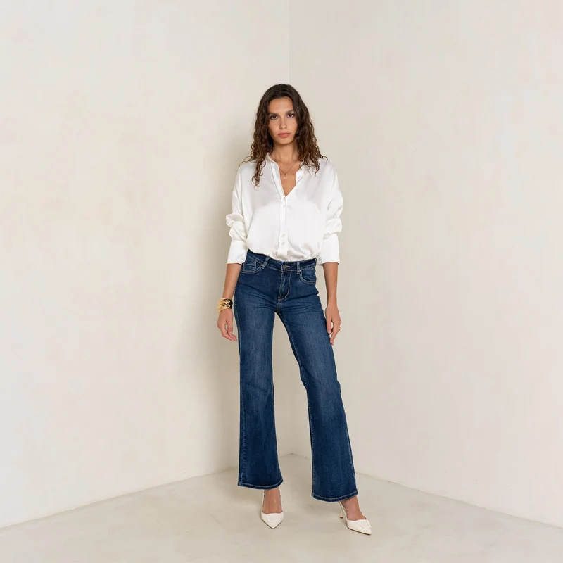Jean Droit Taille Haute Zip