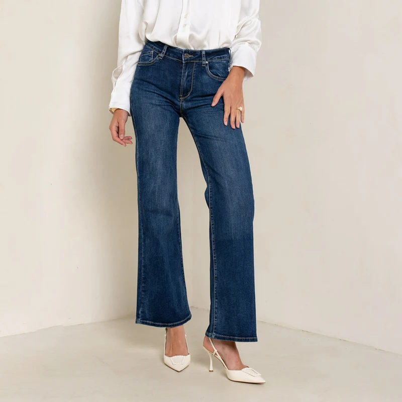 Jean Droit Taille Haute Zip