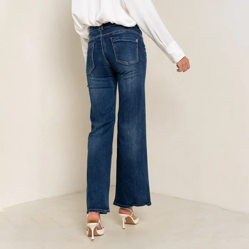 Jean Droit Taille Haute Zip