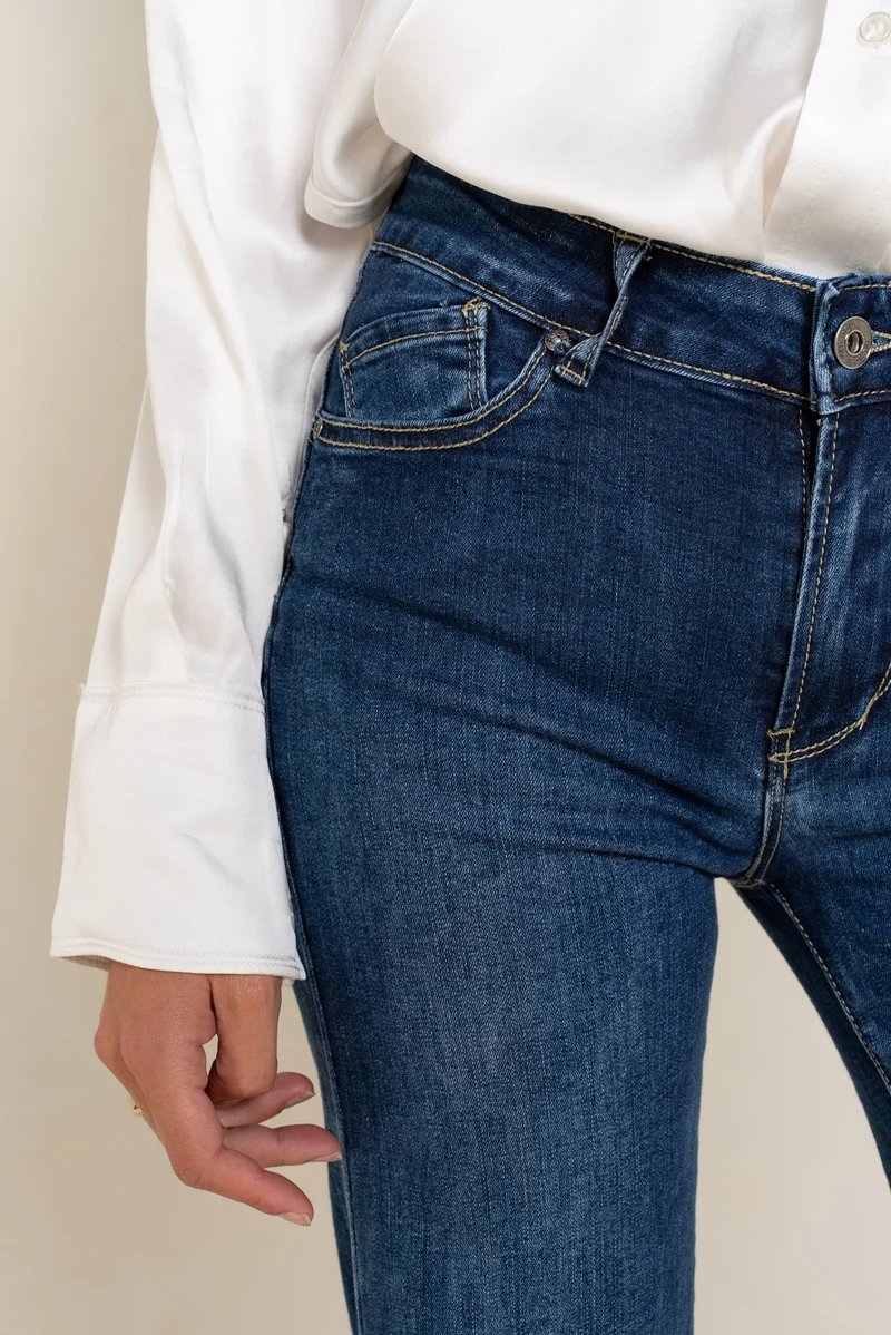 Jean Droit Taille Haute Zip