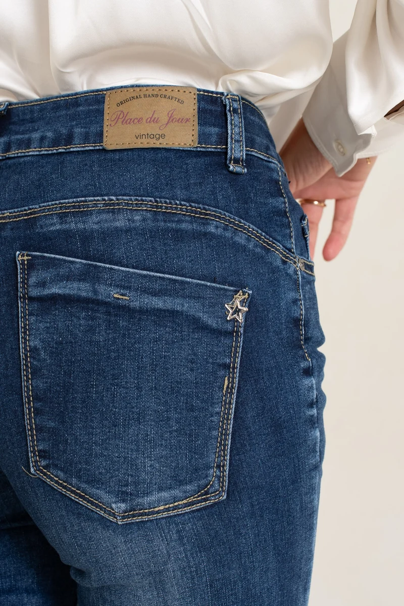 Jean Droit Taille Haute Zip