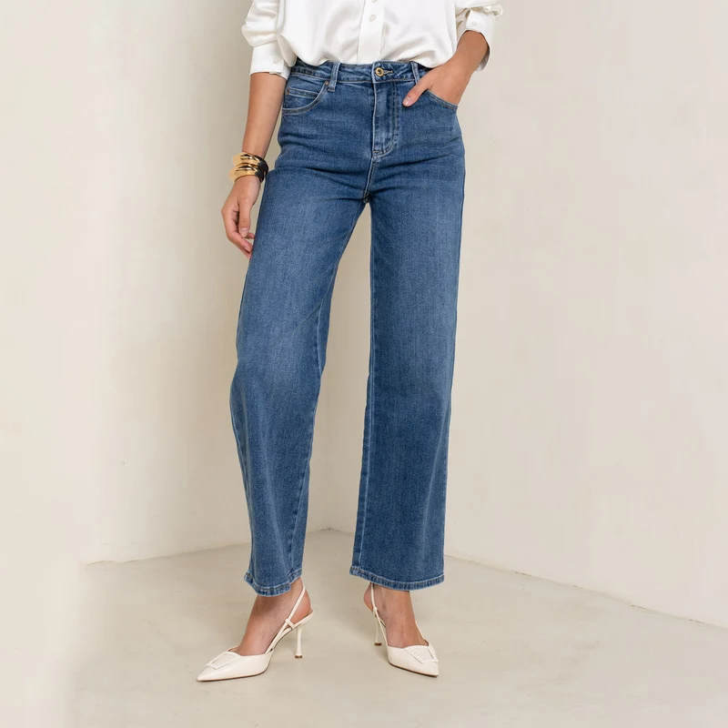 Jean Droit Taille Haute Zip