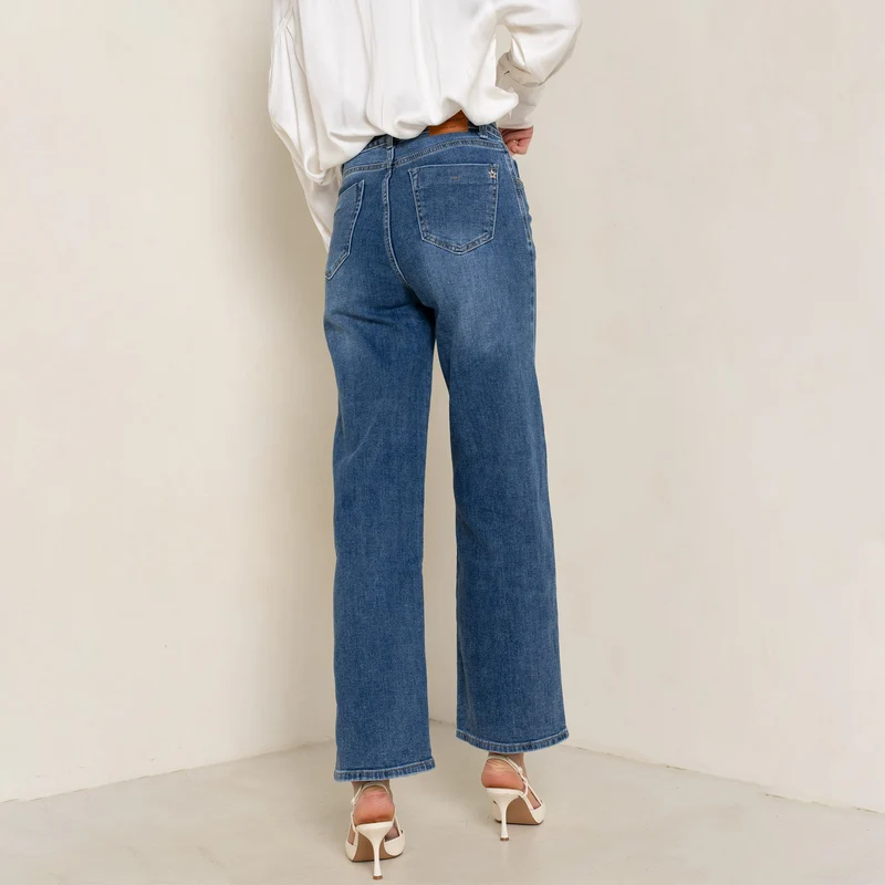 Jean Droit Taille Haute Zip