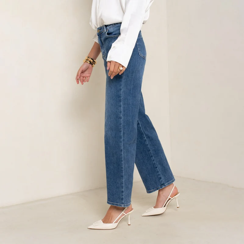 Jean Droit Taille Haute Zip