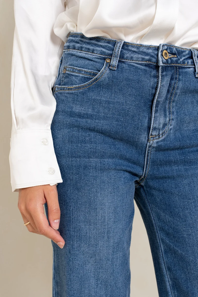 Jean Droit Taille Haute Zip