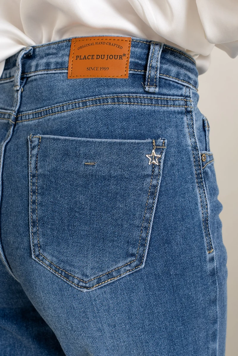 Jean Droit Taille Haute Zip