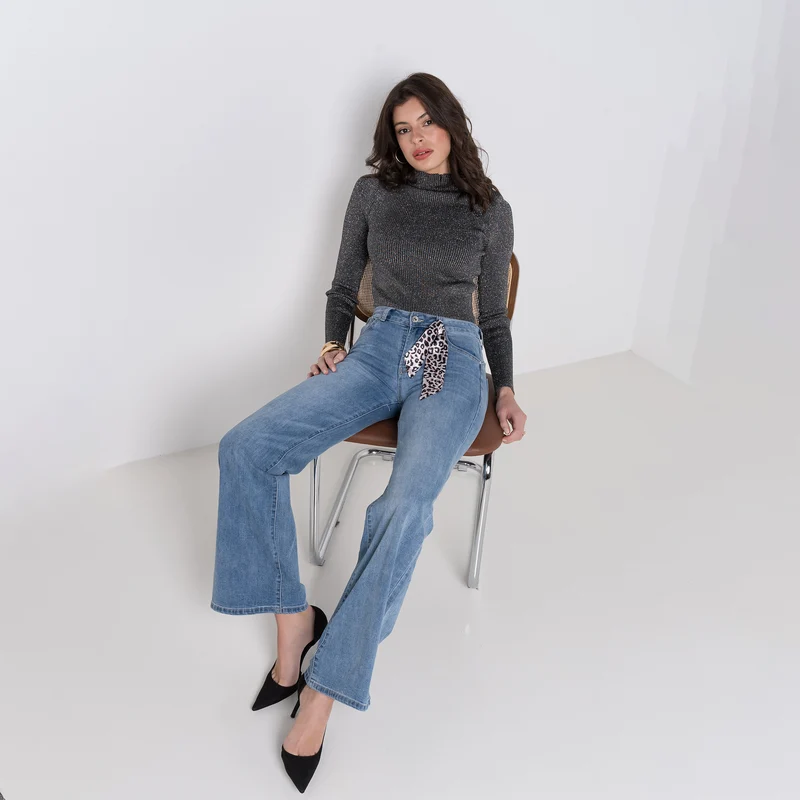 Jean Droit Taille Haute Zip
